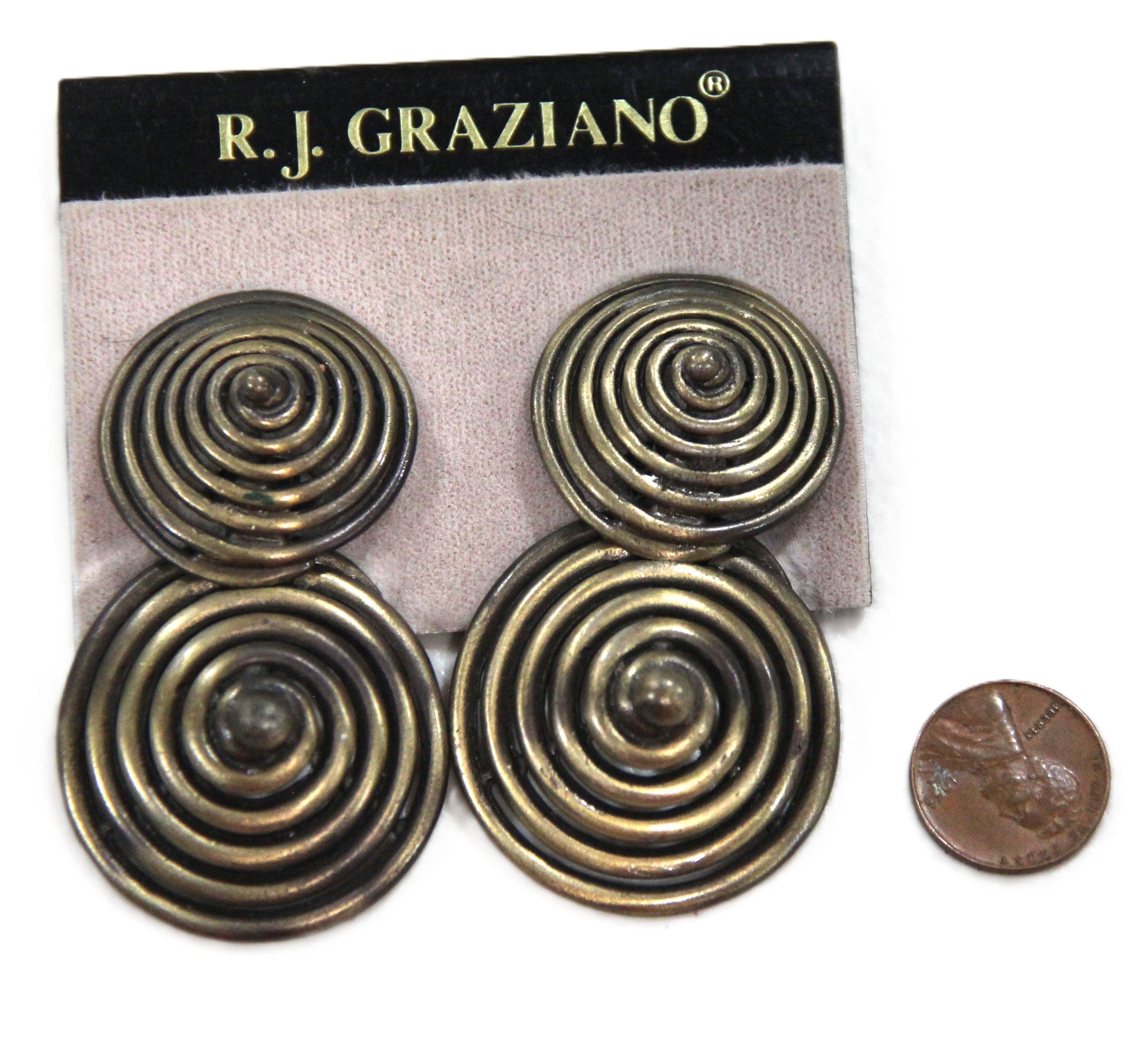 DEAD STOCK OXIDIZED BRASS TRIBAL BOHO SOHO EARRINGS
