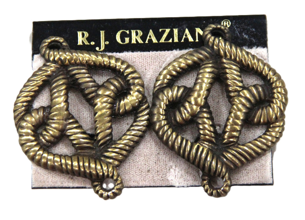 DEAD STOCK OXIDIZED BRASS TRIBAL BOHO SOHO EARRINGS