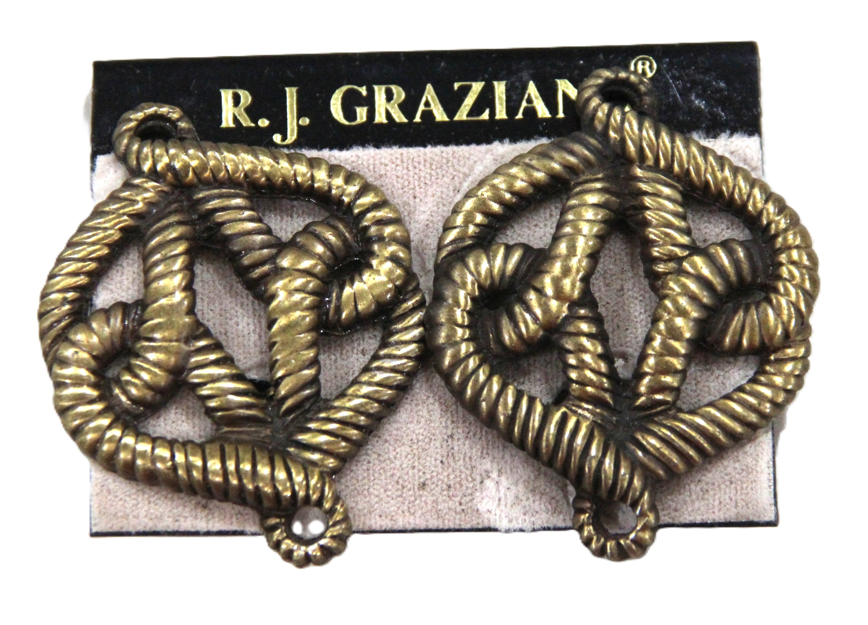 DEAD STOCK OXIDIZED BRASS TRIBAL BOHO SOHO EARRINGS