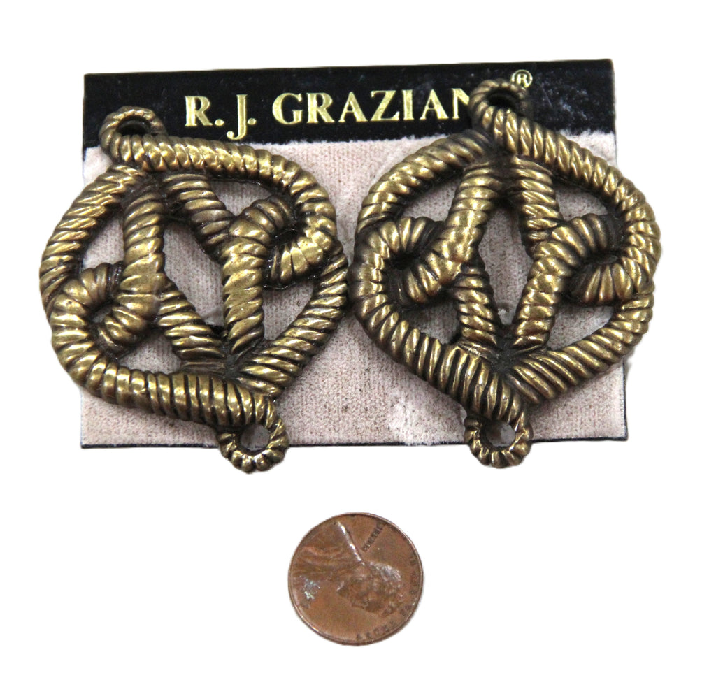DEAD STOCK OXIDIZED BRASS TRIBAL BOHO SOHO EARRINGS