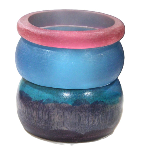 PINK SUNRISE VINTAGE BANGLE BRACELET STACK