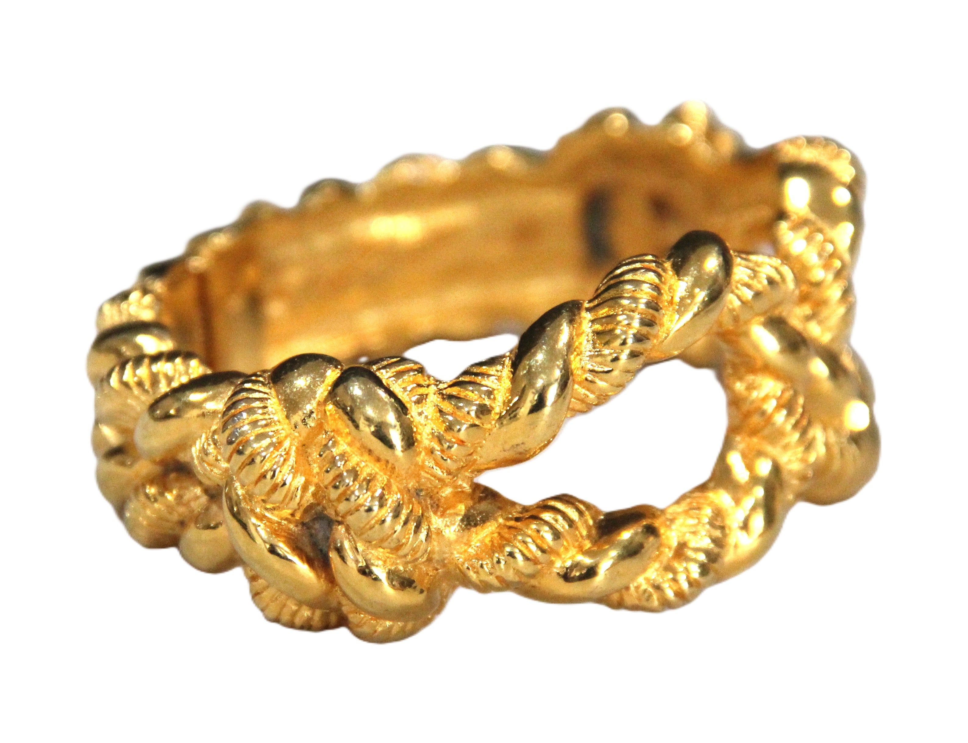 GRAZIANO DEAD STOCK 80'S BOLD GOLD ROPED DESIGN HINGED BANGLE BRACELET