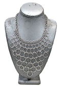 DEAD STOCK VINTAGE SILVER PLATE BIB STATEMENT NECKLACE