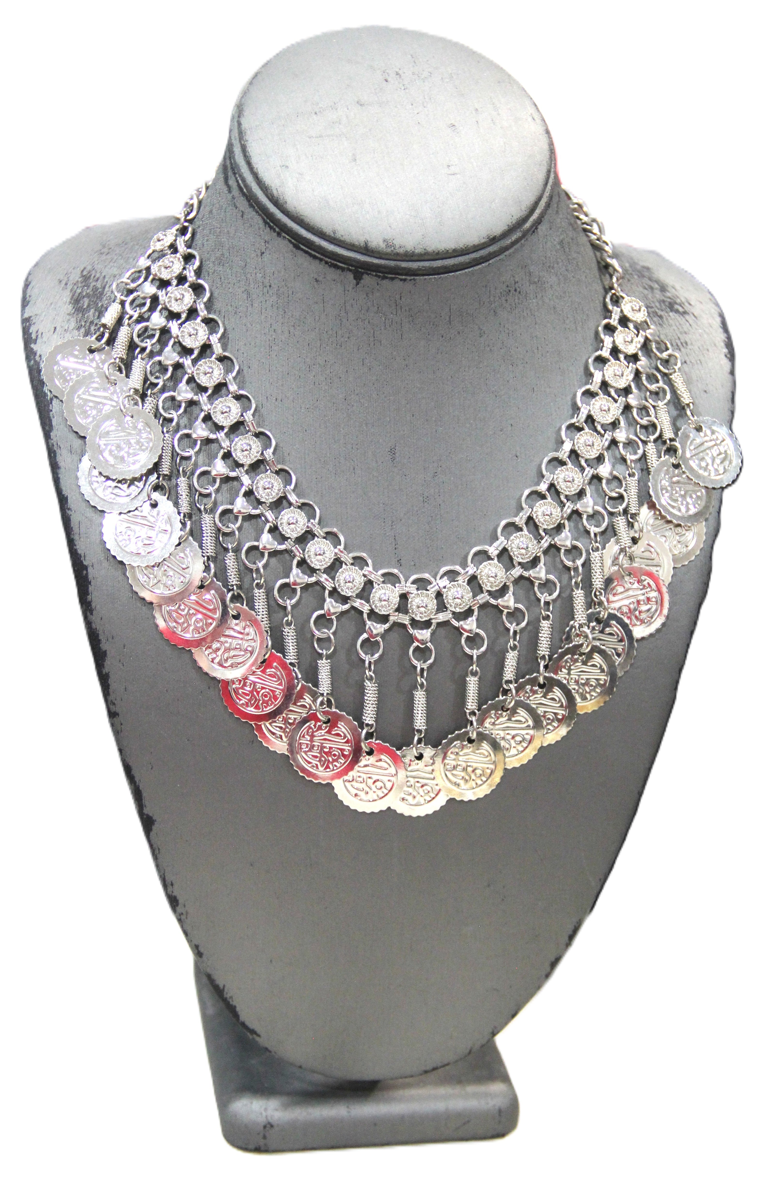 GRAZIANO TRIBAL FX COIN NECKLACE - SILVER
