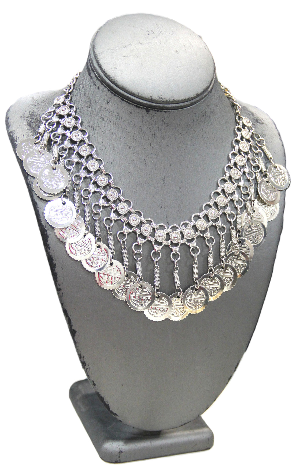 GRAZIANO TRIBAL FX COIN NECKLACE - SILVER