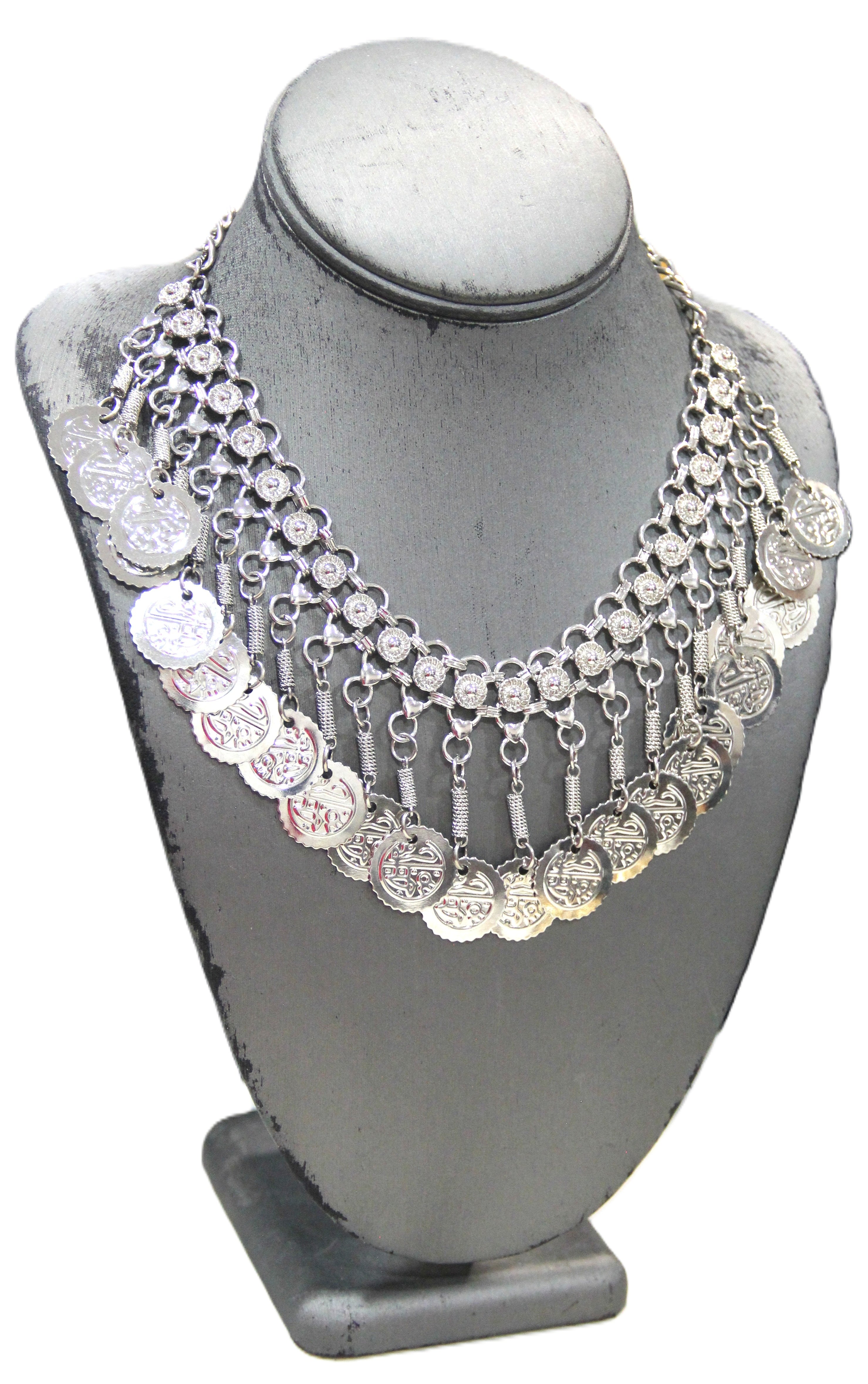 GRAZIANO TRIBAL FX COIN NECKLACE - SILVER