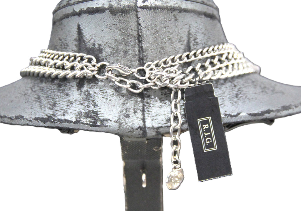 Graziano triple strand charm statement necklace