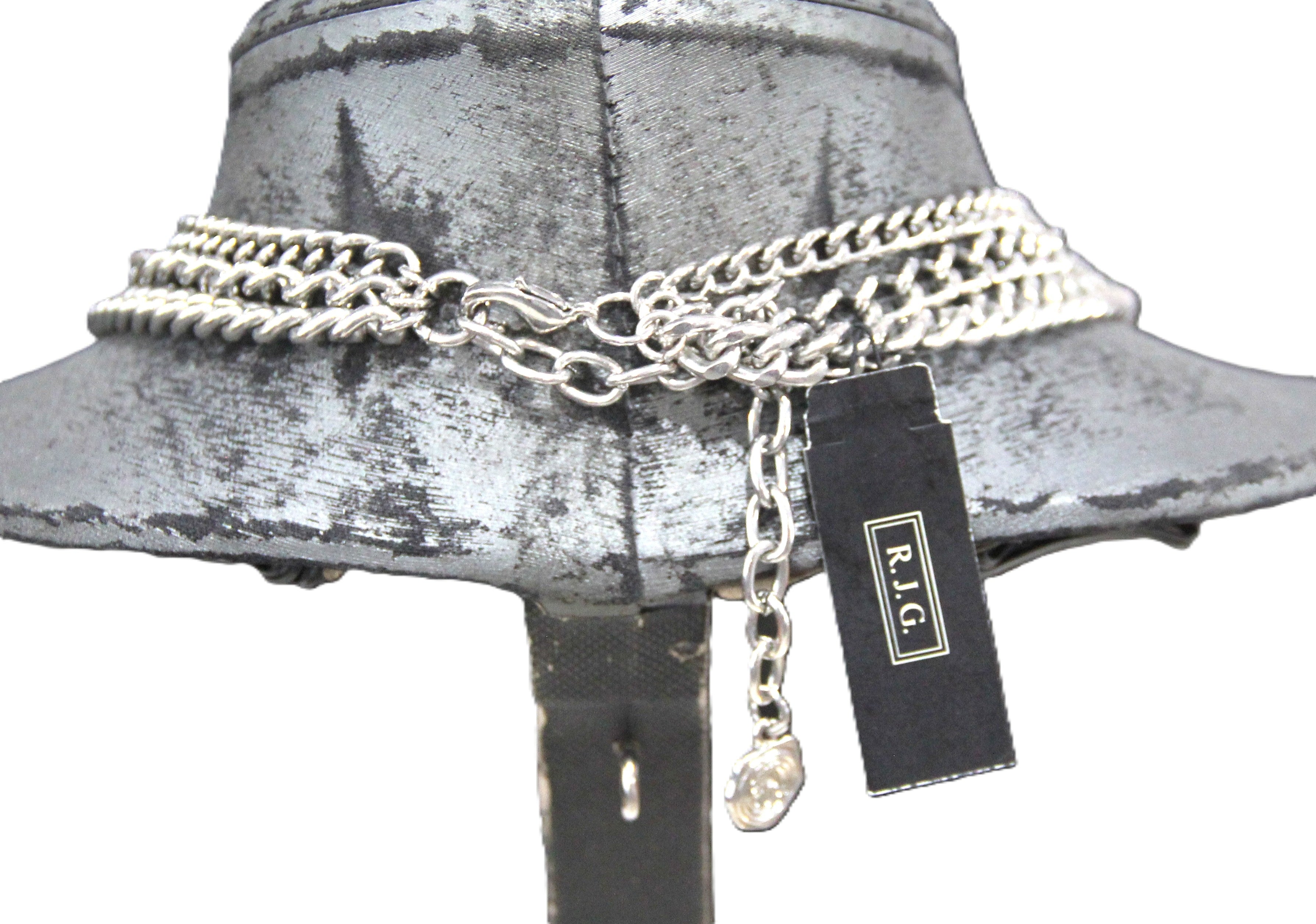 Graziano triple strand charm statement necklace