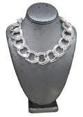 Graziano dead stock chunky silver curbed chain necklace