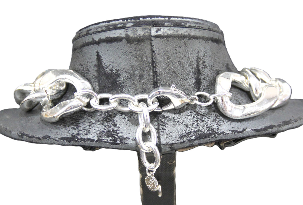 Graziano dead stock chunky silver curbed chain necklace