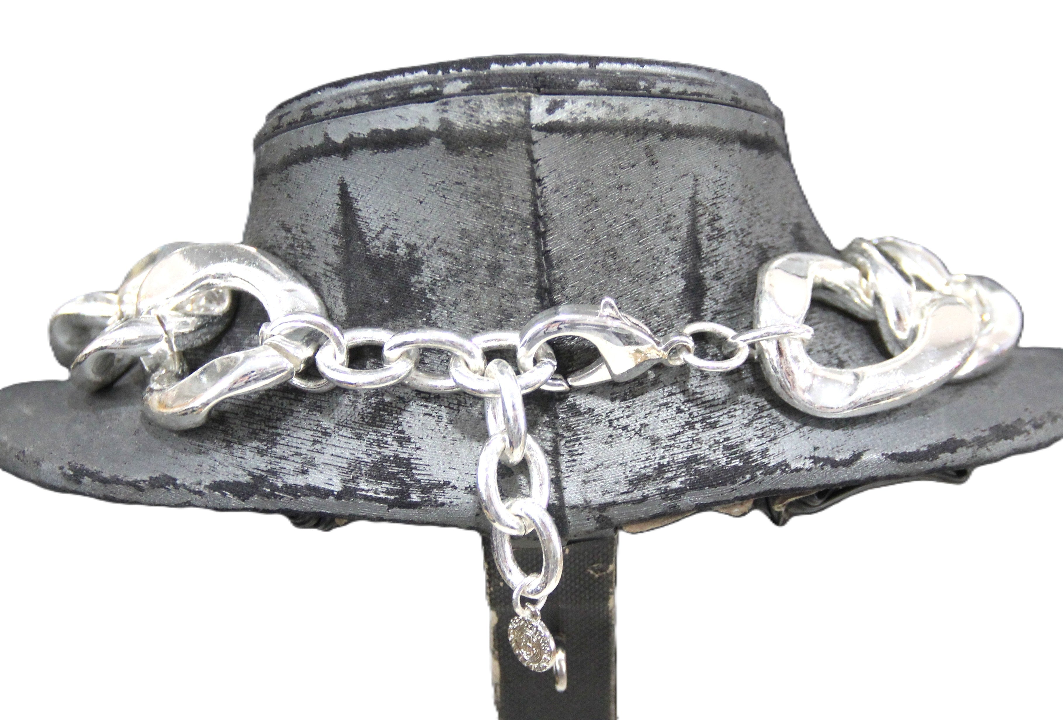 Graziano dead stock chunky silver curbed chain necklace
