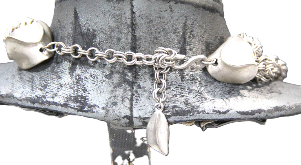 GRAZIANO DEAD STOCK MATTE SILVER MULTI CHAIN NECKLACE - SHORT