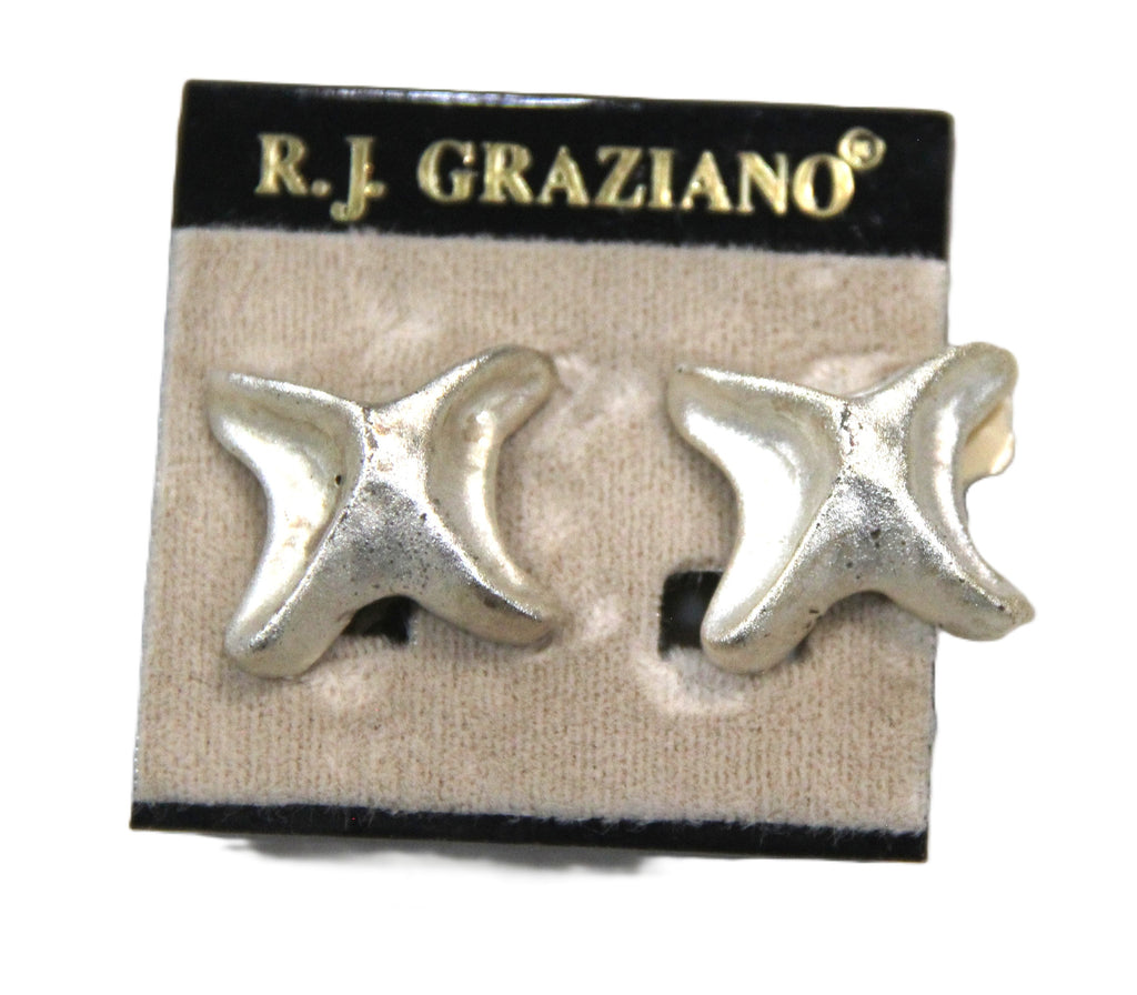 GRAZIANO DEAD STOCK MATTE SILVER EARRINGS