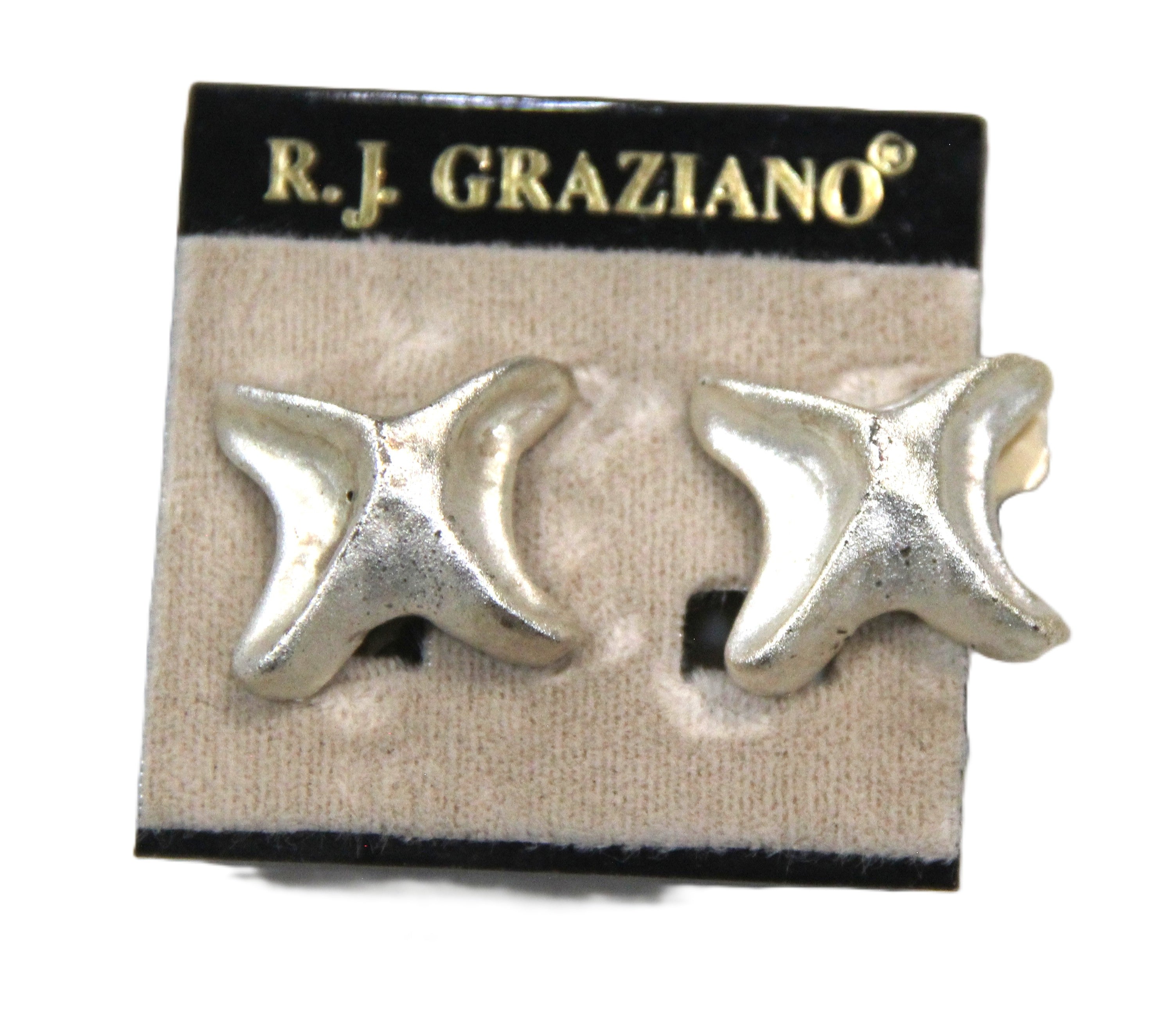 GRAZIANO DEAD STOCK MATTE SILVER EARRINGS