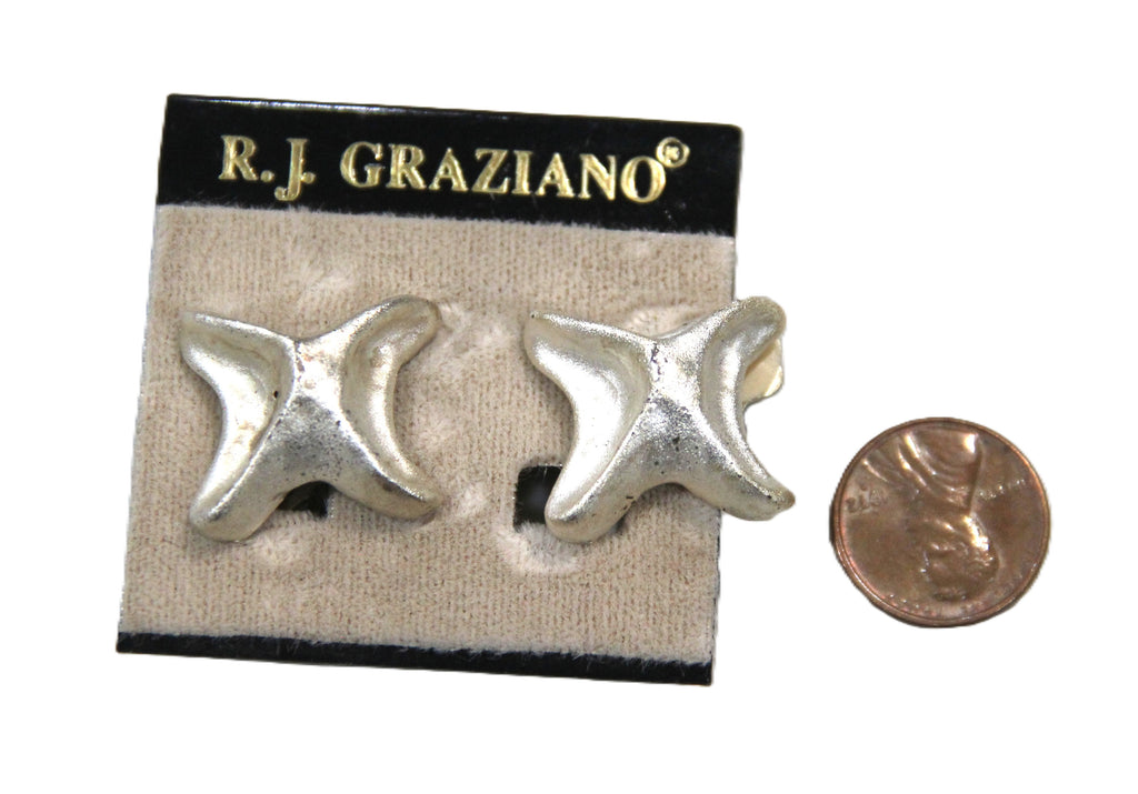 GRAZIANO DEAD STOCK MATTE SILVER EARRINGS