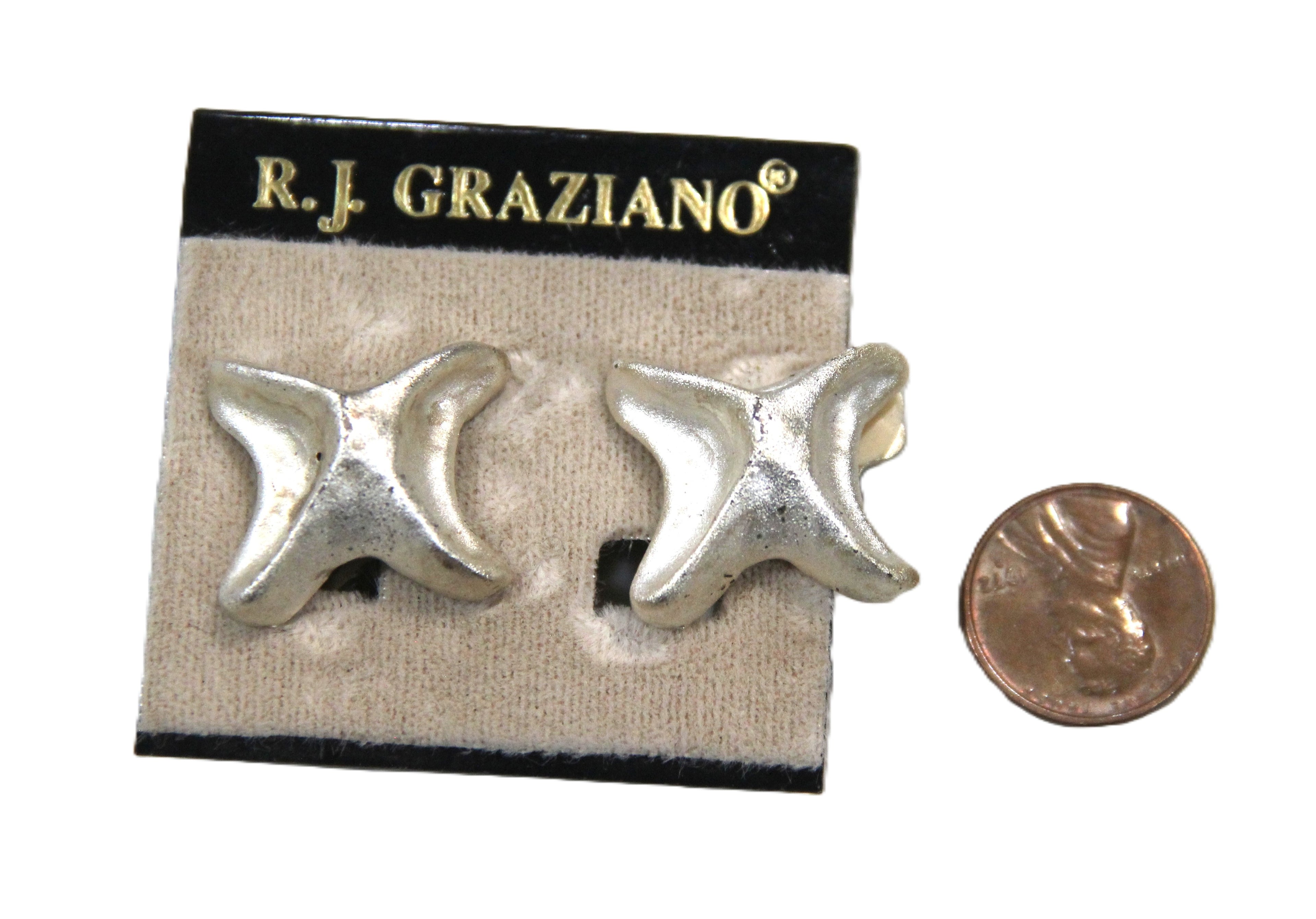 GRAZIANO DEAD STOCK MATTE SILVER EARRINGS