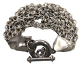  GRAZIANO DEAD STOCK MATTE SILVER MULTI CHAIN BRACELET 
