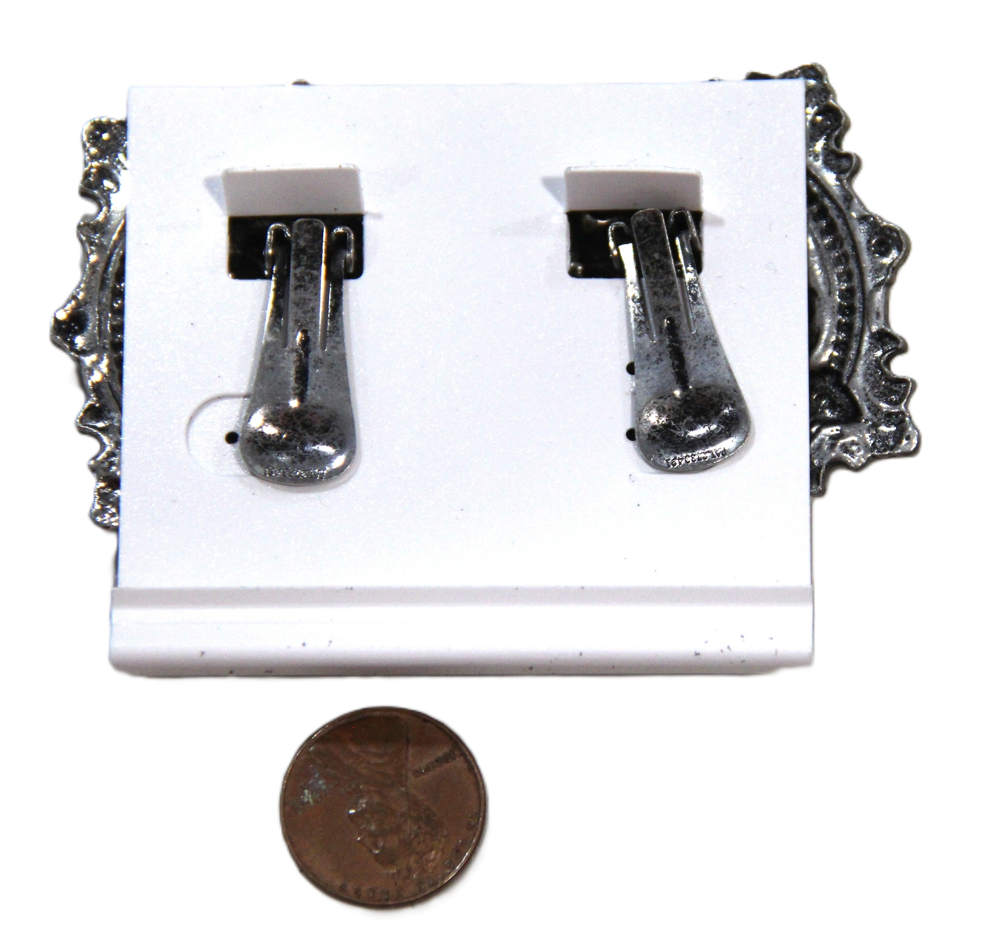 GRAZIANO OXIDIZED SILVER REPOUSSE STATEMENT EARRINGS