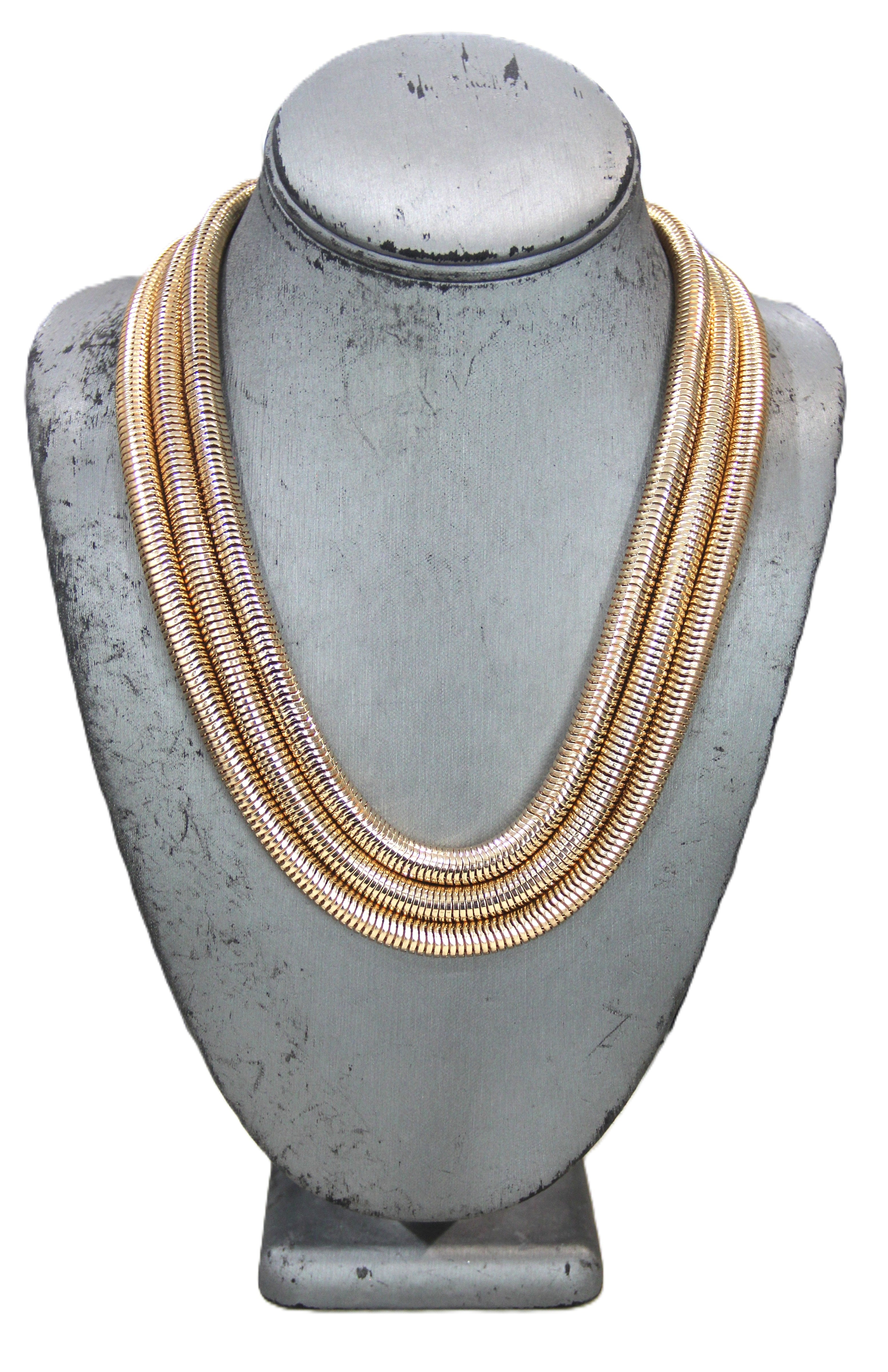 GRAZIANO DEAD STOCK THICK SNAKE CHIAN MULTI STRAND NECKLACE