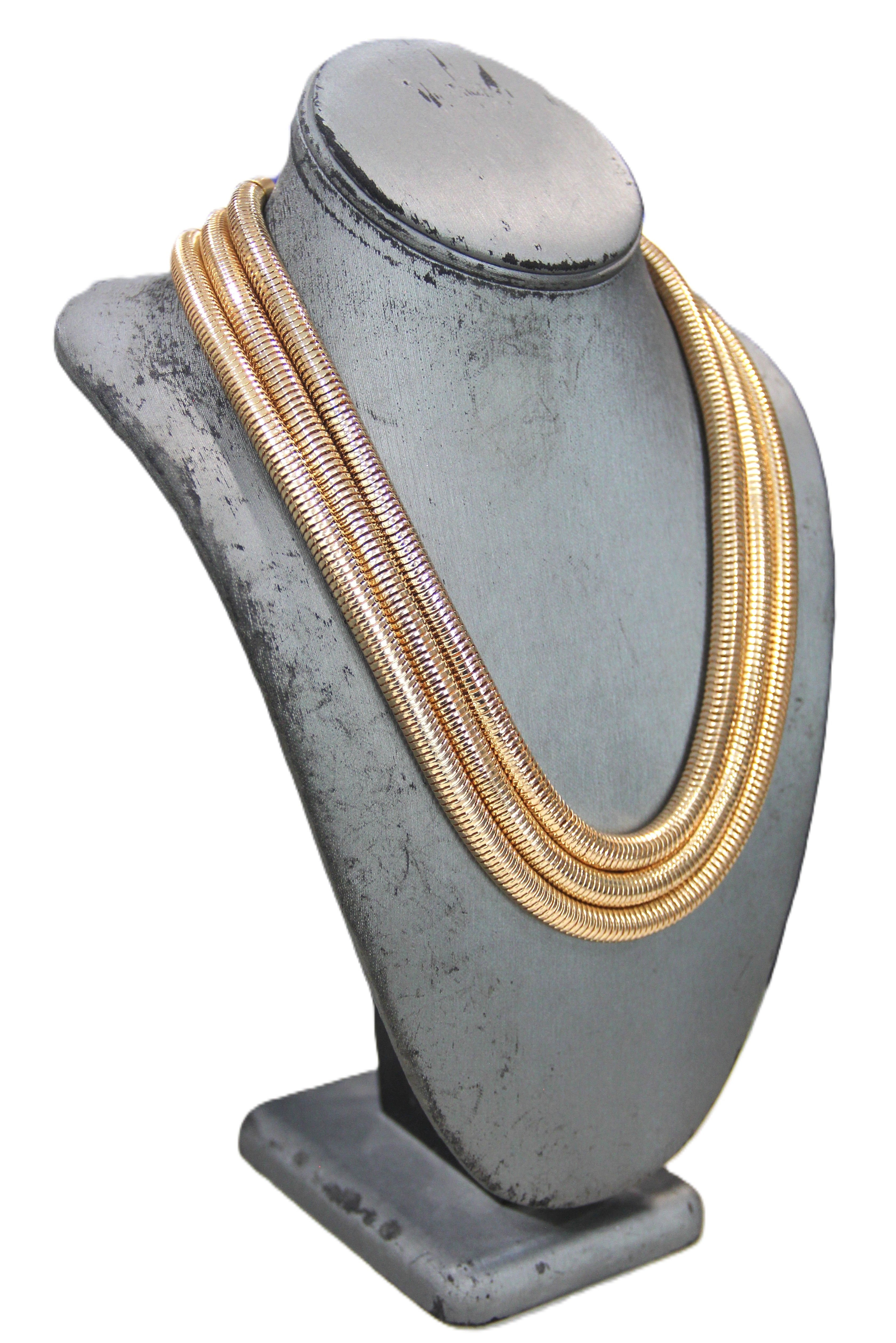 GRAZIANO DEAD STOCK THICK SNAKE CHIAN MULTI STRAND NECKLACE