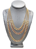 GRAZIANO MULTI CURBED CHAIN STATEMENT NECKLACE