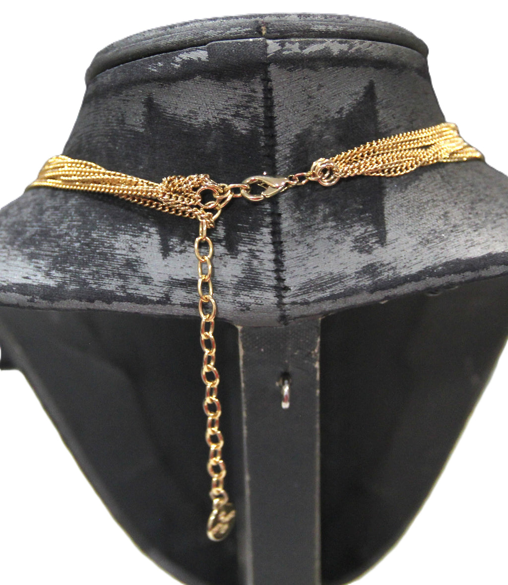 GRAZIANO MULTI CURBED CHAIN STATEMENT NECKLACE