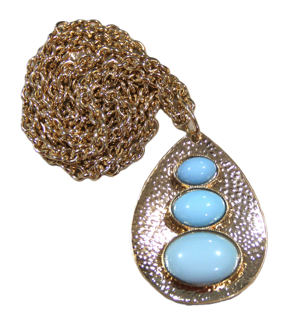 GRAZIANO TURQUOISE RESIN CABOCHON MODERNIST NECKLACE