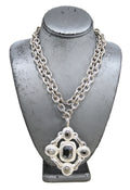 Graziano matte silver pendant necklace