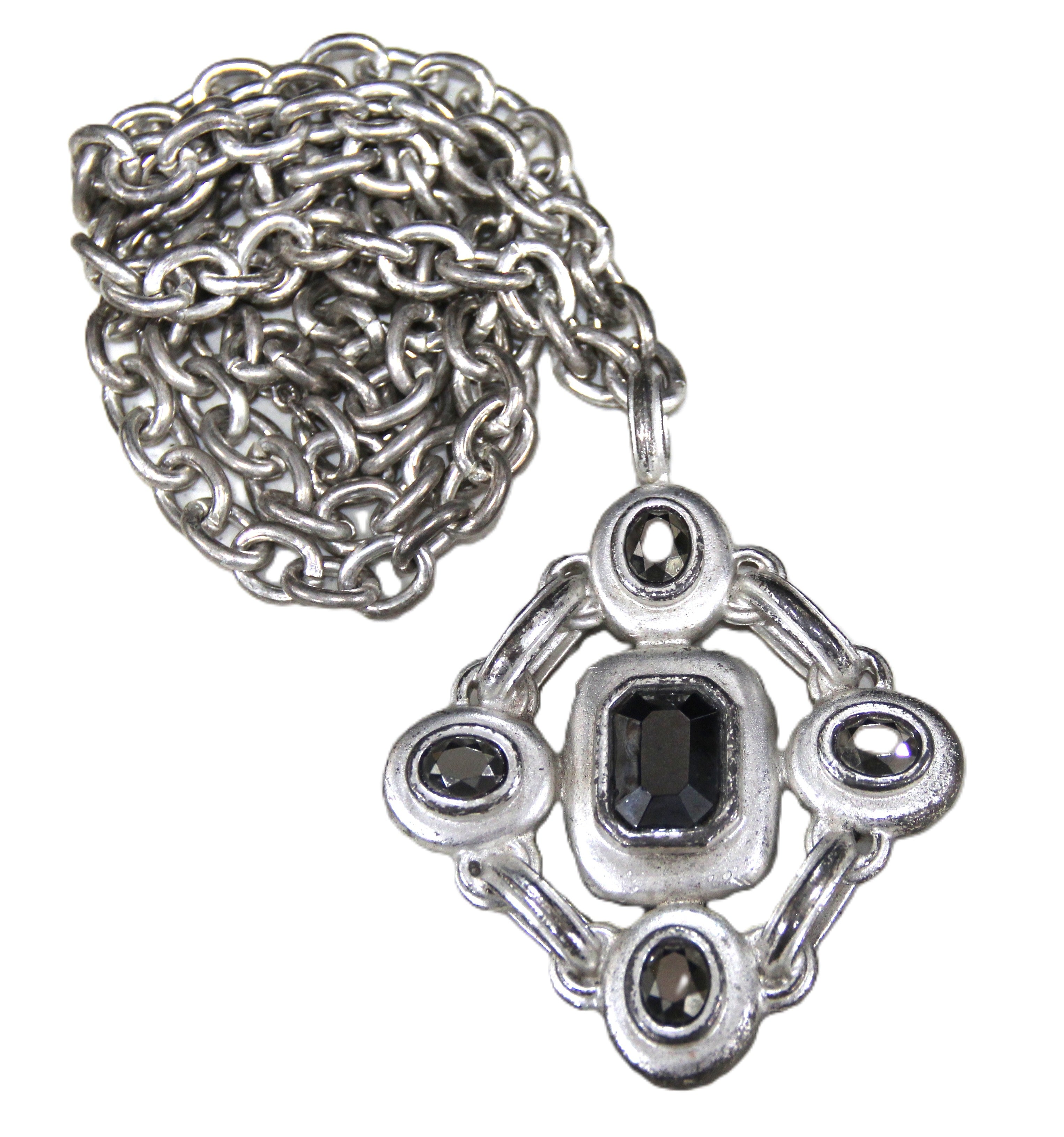 Graziano matte silver pendant necklace