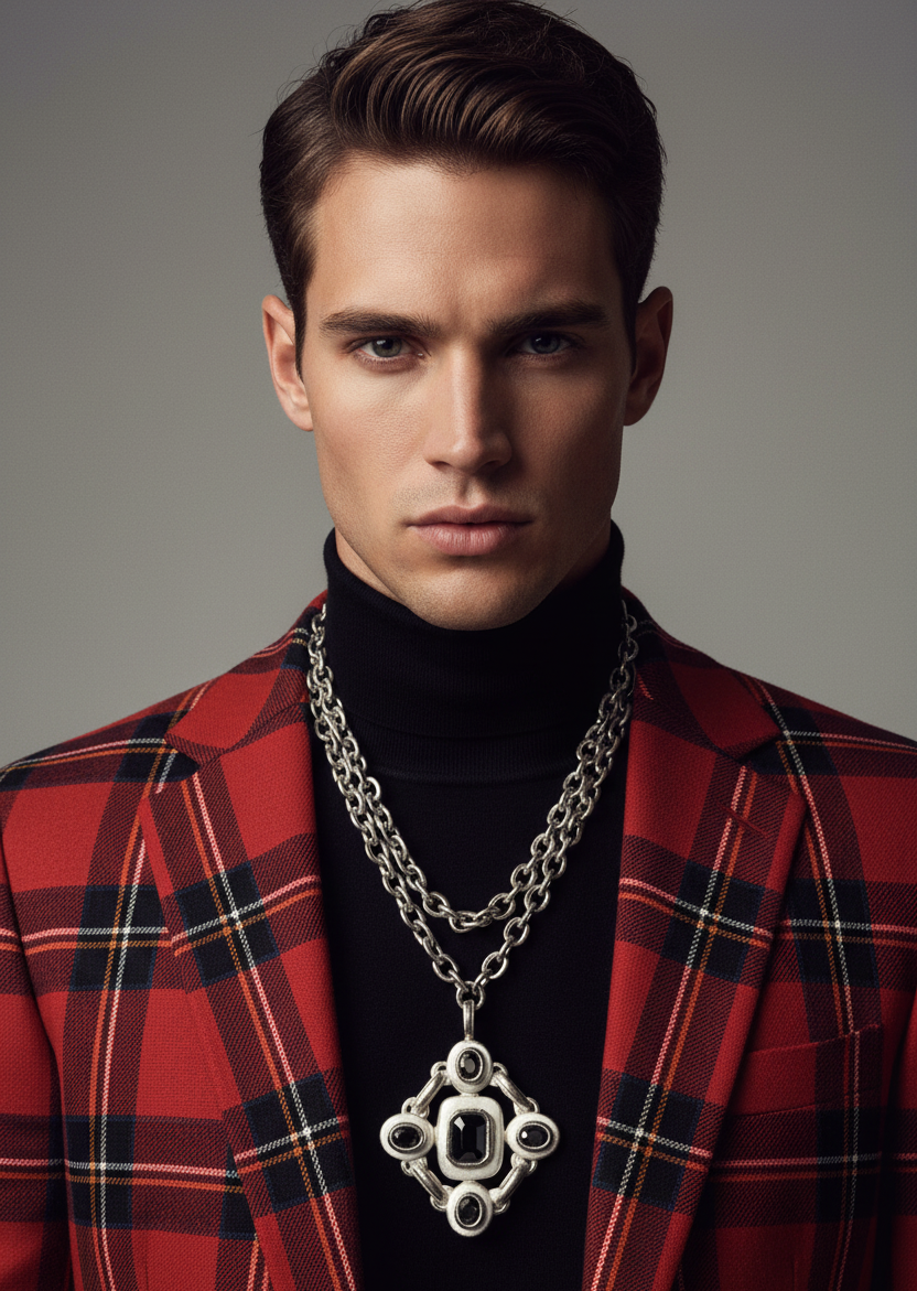 Graziano matte silver pendant necklace