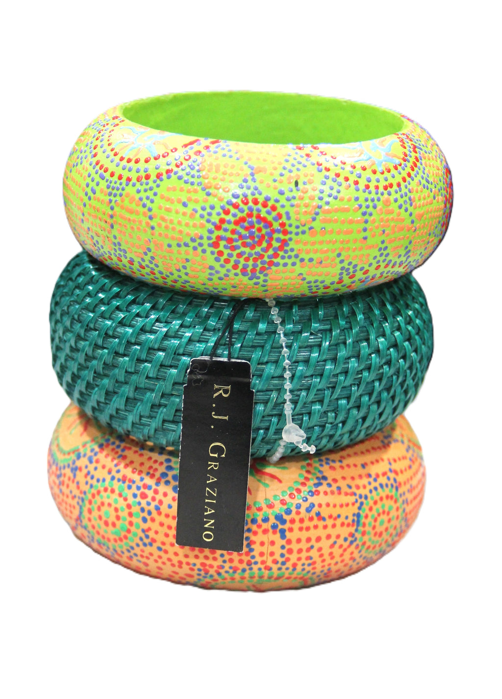 THE ABORIGINAL WEAVE BANGLE BRACELET STACK 
