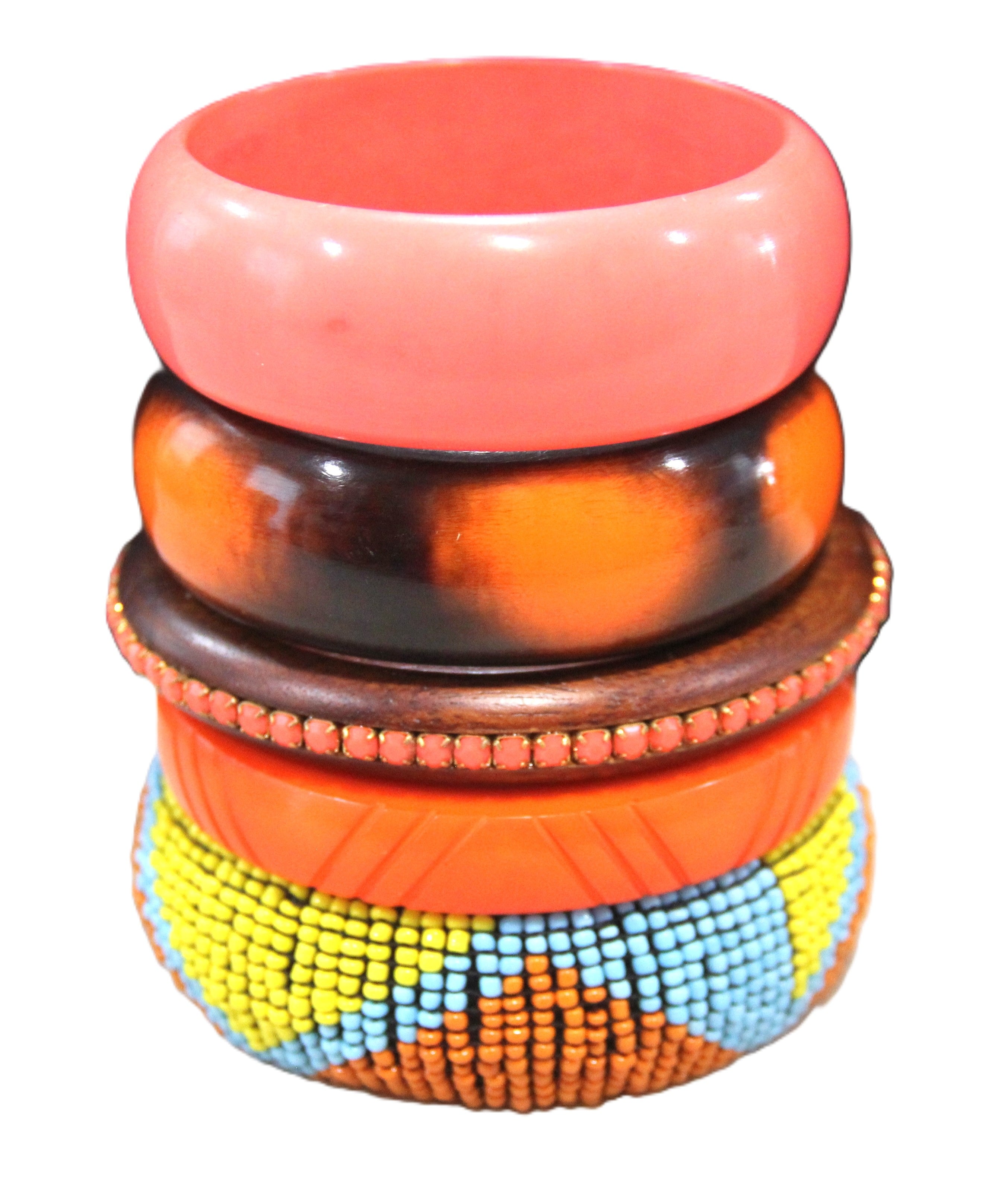 AFRICAN SUNSET 8" BANGLE BRACELET STACK