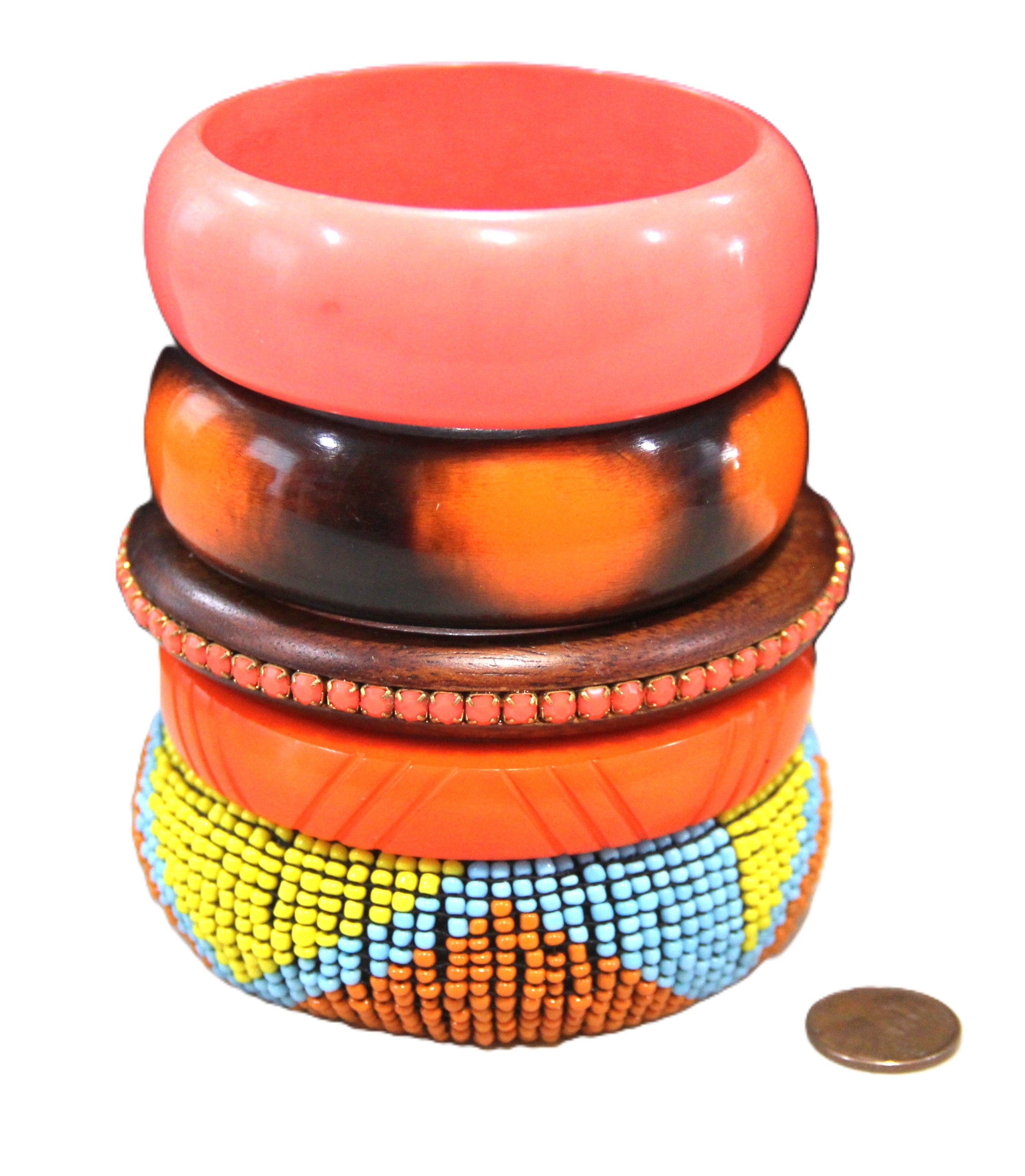 AFRICAN SUNSET 8" BANGLE BRACELET STACK
