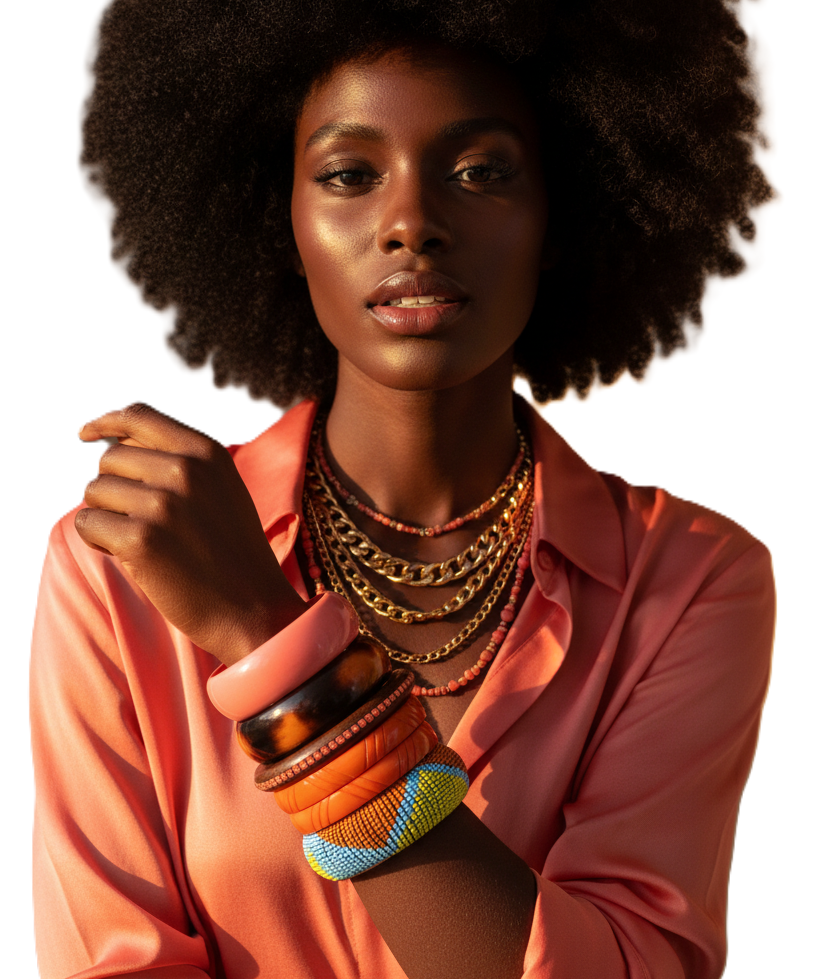 AFRICAN SUNSET 8" BANGLE BRACELET STACK
