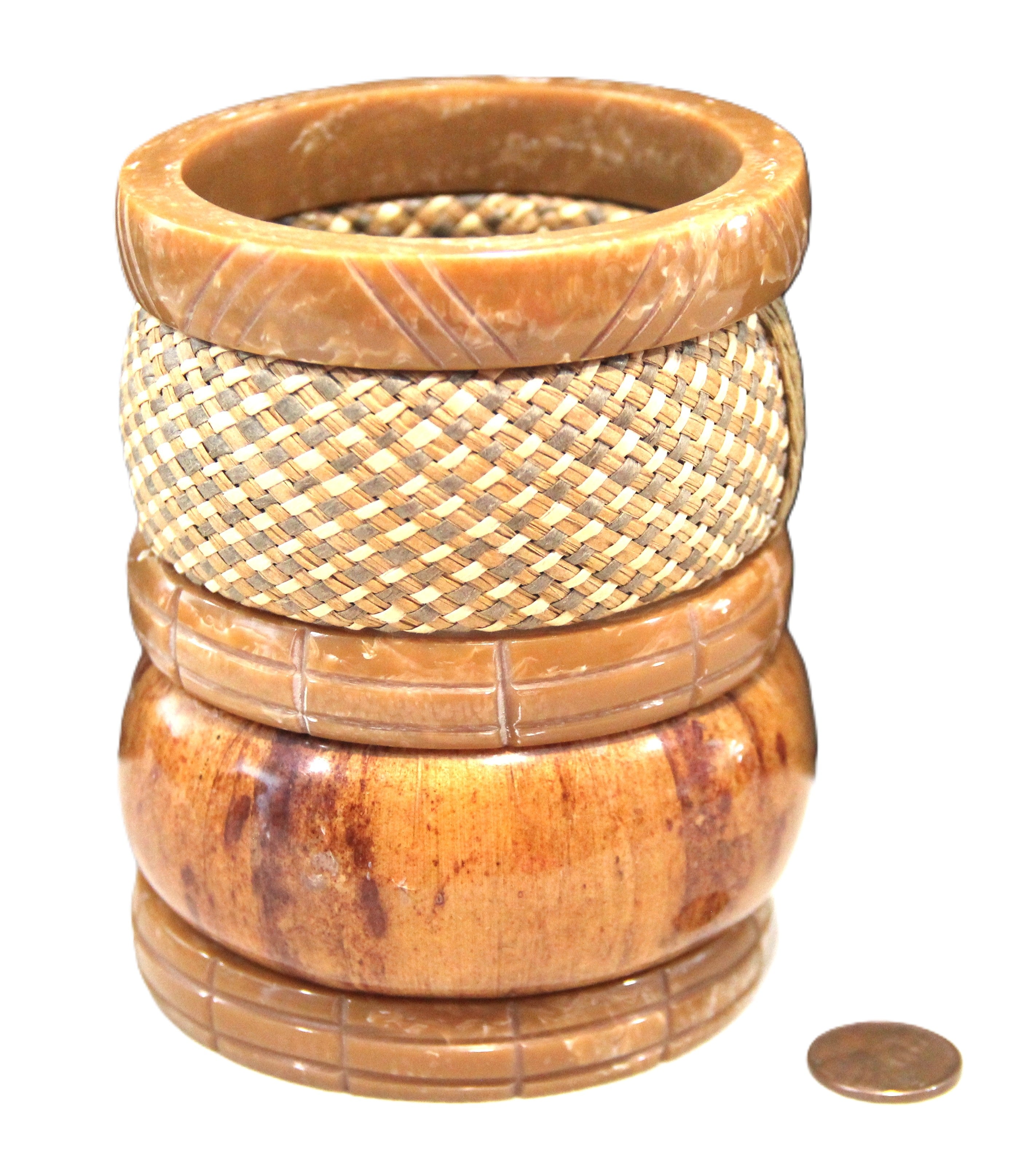 THE "CARAMEL & TOFFEE" 8" BANGLE BRACELET STACK