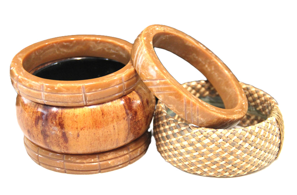 THE "CARAMEL & TOFFEE" 8" BANGLE BRACELET STACK