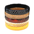 THE "CARVED COLLECTION" 8" BANGLE BRACELET STACK