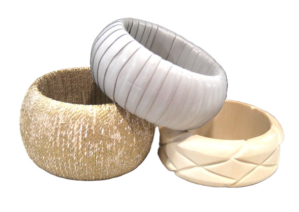 THE "COASTAL HEIRESS" 7" BANGLE BRACELET STACK
