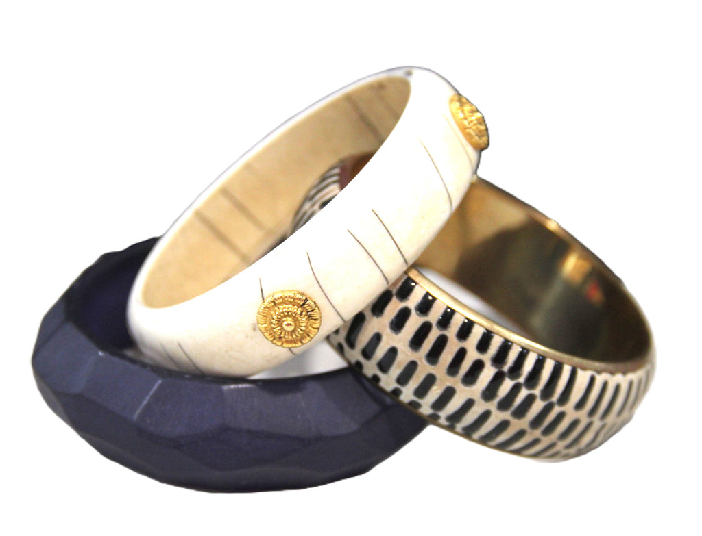 THE NAUTICAL NAVY 8" BANGLE BRACELET STACK