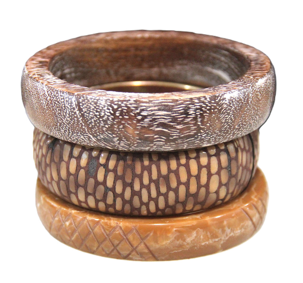 THE "TEXTURAL STACK" 8" BANGLE BRACELETS