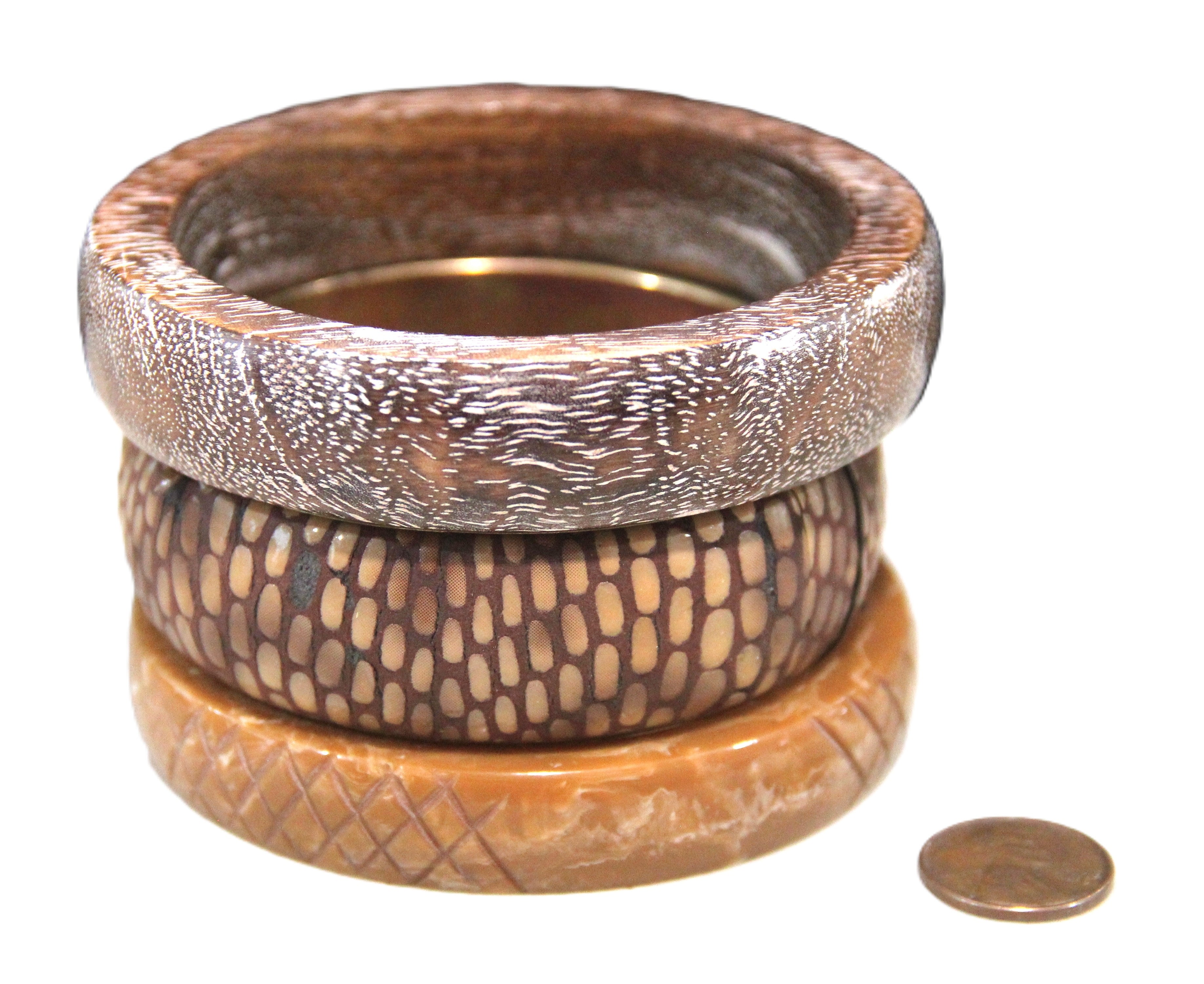 THE "TEXTURAL STACK" 8" BANGLE BRACELETS