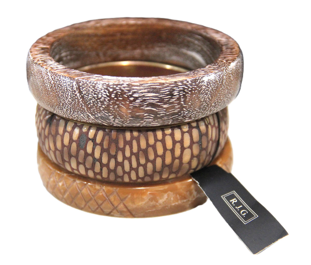 THE "TEXTURAL STACK" 8" BANGLE BRACELETS