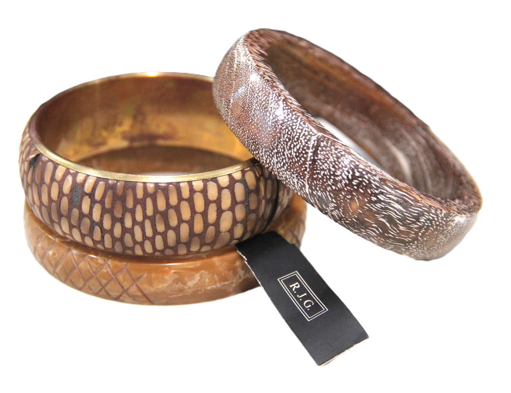 THE "TEXTURAL STACK" 8" BANGLE BRACELETS