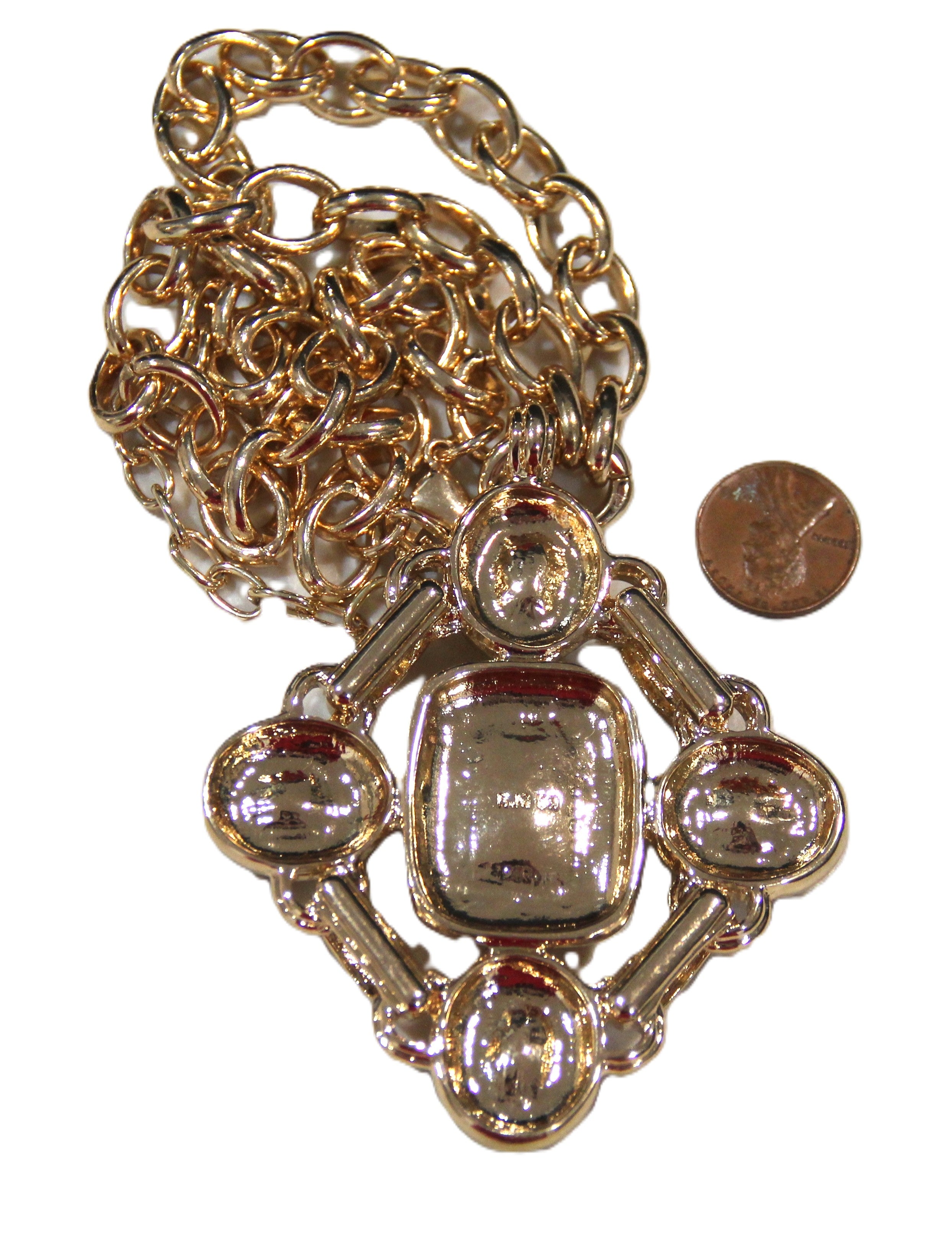 GRAZIANO DEAD STOCK VINTAGE MALTESE CROSS NECKLACE - RED & BLACK