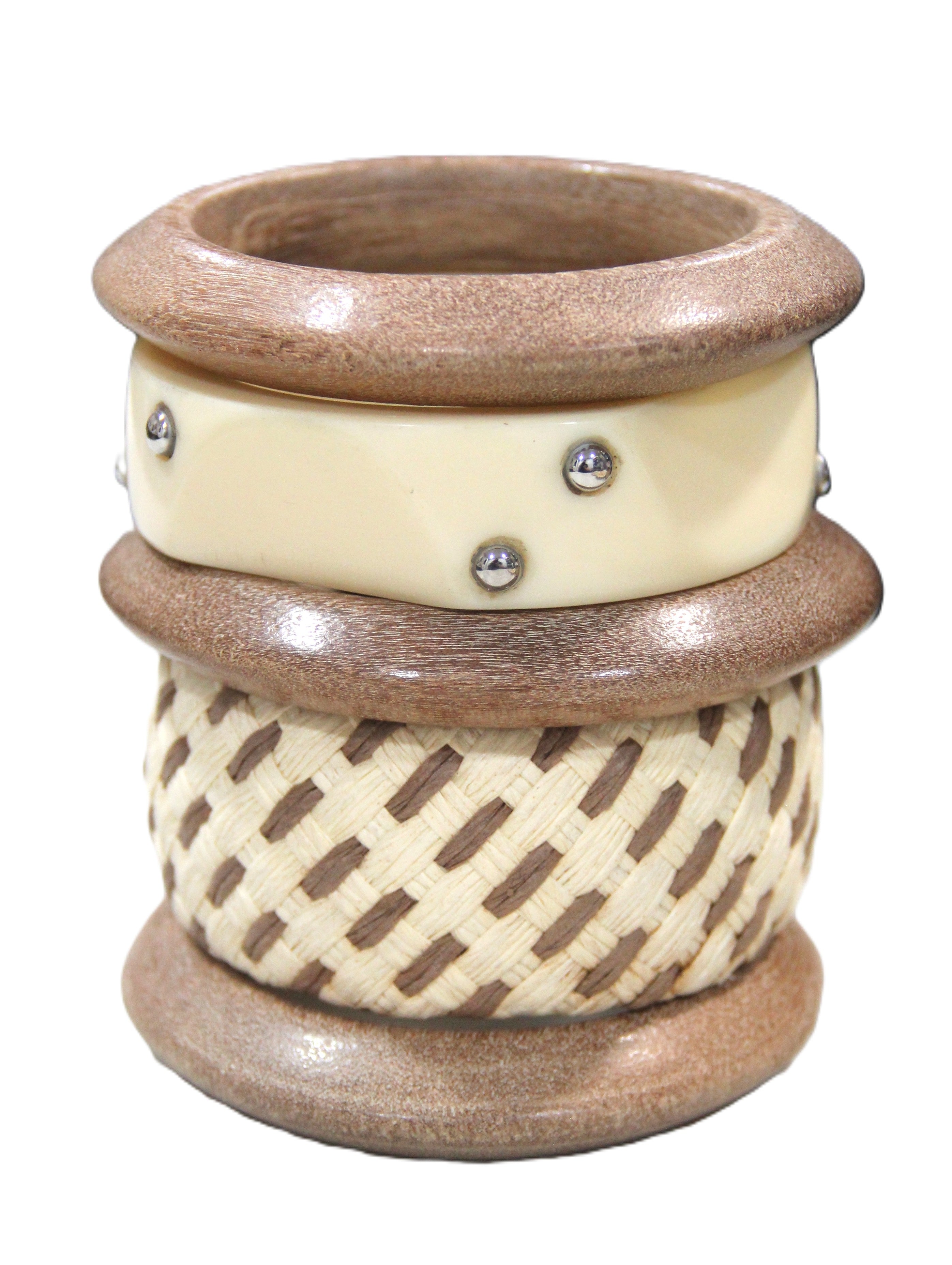 THE "QUIET LUXURY MIXED MEDIA" BANGLE BRACELET STACK