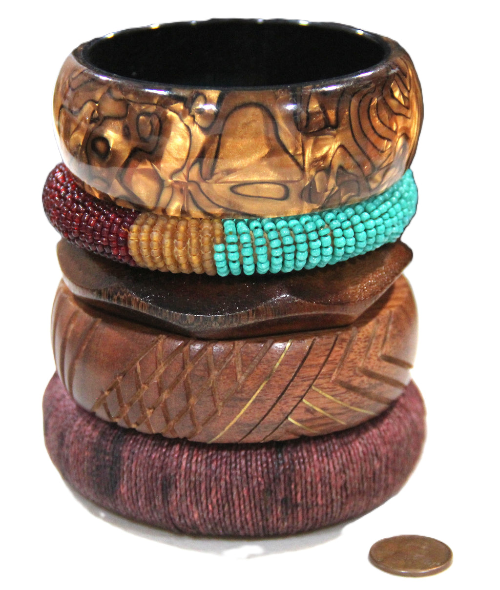 THE "SUBTLE COLOR & TEXTURE" BOHO BANGLE BRACELET STACK