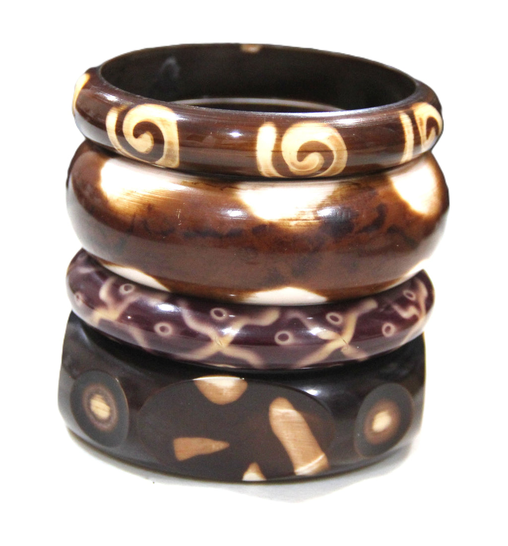 THE "TRIBAL BOHO BATIK" BANGLE BRACELET STACK