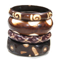 THE "TRIBAL BOHO BATIK" BANGLE BRACELET STACK