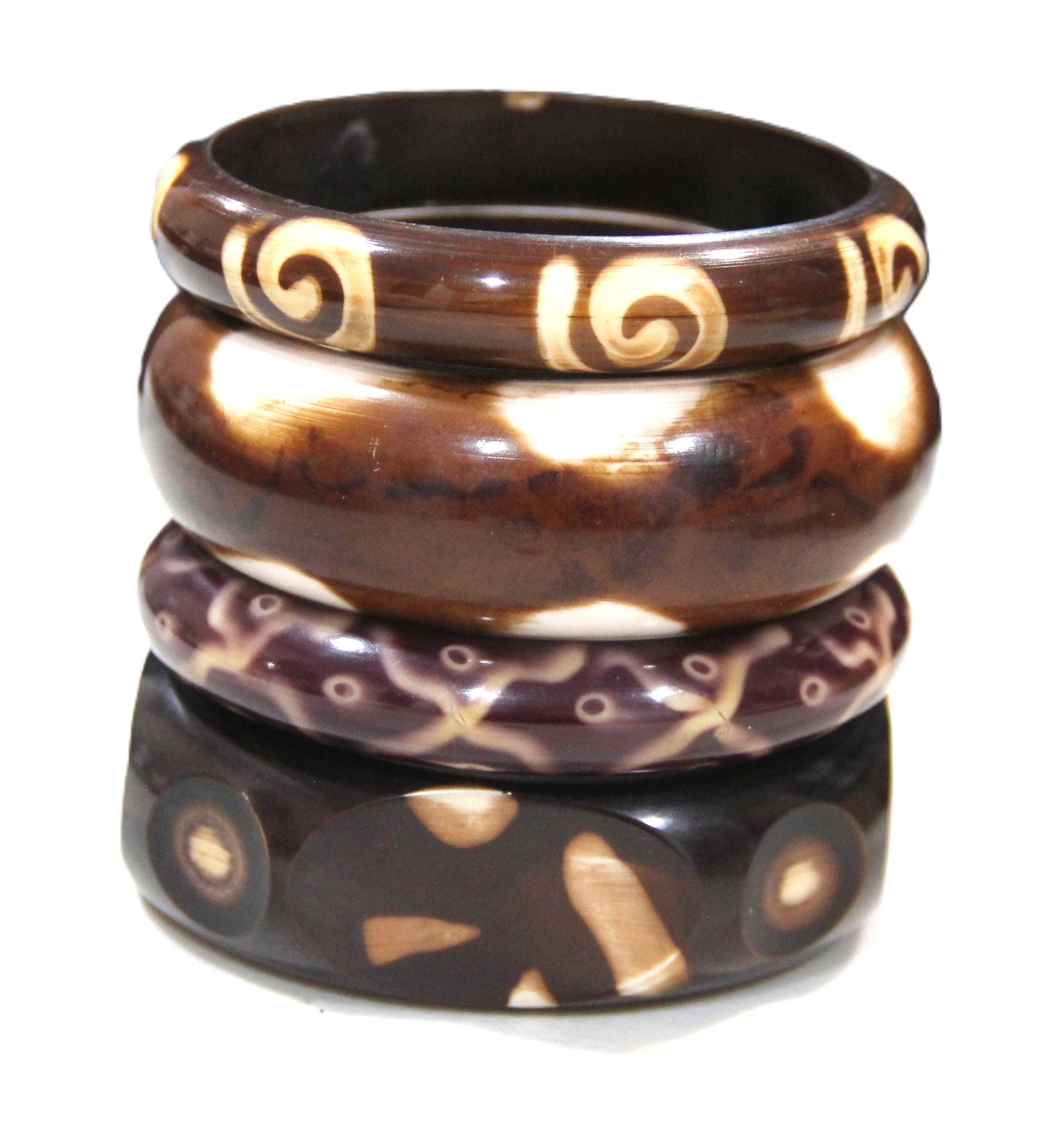 THE "TRIBAL BOHO BATIK" BANGLE BRACELET STACK