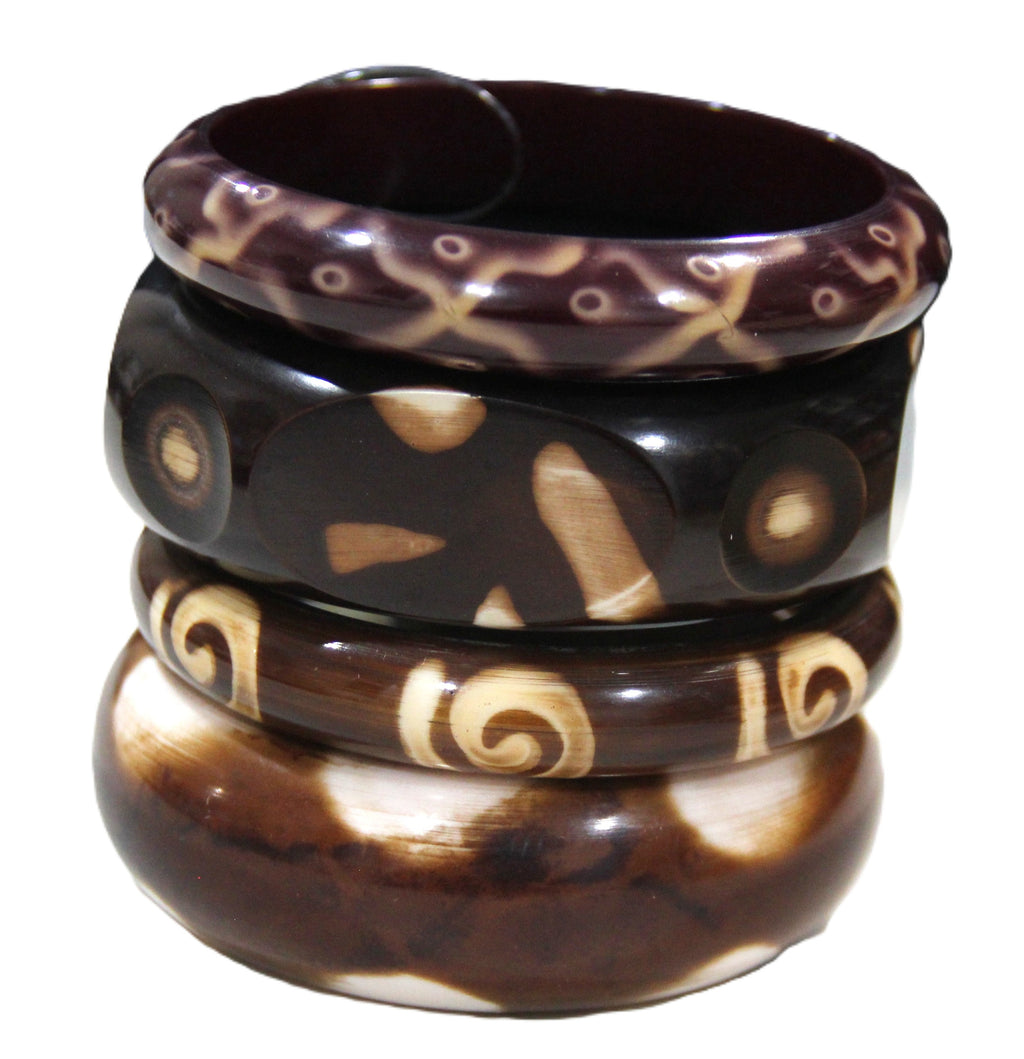 THE "TRIBAL BOHO BATIK" BANGLE BRACELET STACK